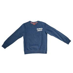 Superdry Crewneck Pullover Sweatshirt Men’s M Navy Embroidered Logo Lined